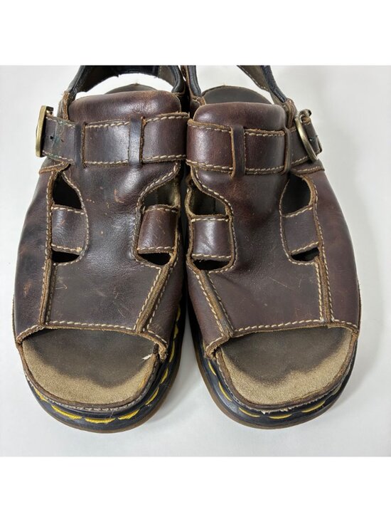 VTG Y2K Dr Martens 8A26 Bark Grizzly Chunky Fisherman Sandals Mens 13 Brown main image 5